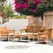 Costway 4 PCS Outdoor Acacia Wood Sofa Furniture Set Cushioned Chair - See Details