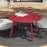 27.6-inch Red Round Coffee Table Patio Side Table