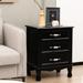 Gymax 2PCS 3 Drawers Nightstand Wood Sofa End Side Accent Furniture