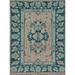 Floral Oushak Turkish Rug Handmade Vegetable Dye Wool Carpet - 2'1"x 2'10"