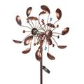 Outdoor Metal Wind Spinners with LED Light 360 Degrees Swivel Wind Wrought Iron Windmill Sculpture Yard Art Decor for Patio Lawn & Garden