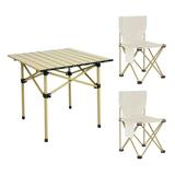 Camping Folding Table Chairs Set Steel Table Lightweight Beach Table Oxford Mat Chair Foldable Picnic Table for BBQ Outdoor Party Yard Patio
