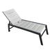 LANTRO JS Deluxe Outdoor Chaise Lounge Chair Five Position Adjustable Aluminum Recliner All Weather For Patio Beach Yard Pool(Gray Fabric)