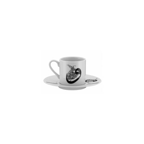 Hermia Concept, Kütahya- KTP9605, Weiß,Schwarz, Kaffeetassen, 100% Porzellan