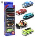 Pnellth 5Pcs 1/64 Diecast Alloy Engineering Racing Military Car Vehicle Model Kids Toy