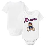 Infant Tiny Turnip White Atlanta Braves Teddy Boy Bodysuit