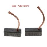 2pcs Carbon Brushes Motor Brush For Generic Electric Replacement 7x8x19mm