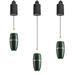 FSLiving 8W Adjustable Levitate Track Pendant Light H-Type Retractable Lift Pendant Light with Minimalist Modern Aluminum&Acrylic Shade Indoor Island Light Adjustable Length Dark Green - 3 Lights