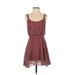 Lucca Couture Casual Dress - A-Line Scoop Neck Sleeveless: Red Dresses - Women's Size Small