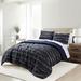 Anne Klein Hartford Comforter Set Cotton Sateen in Blue/Navy | California King Comforter + 2 King Shams | Wayfair 2000006485