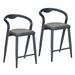 Corrigan Studio® Outdoor Counter Height Bar Stools Chairs Set Of 2 Bar Stools Chairs Metal in Blue/Gray | 36.5 H x 17.8 W x 17.5 D in | Wayfair