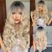 NIUREDLTD 26 Inch White Blonde Long Wavy Long Curly Hair Fashion Beautiful For Everyday Party Ladies Wig