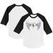 Toddler Tiny Turnip White/Black Chicago White Sox Angel Wings 3/4-Sleeve Raglan T-Shirt