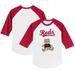 Infant Tiny Turnip White/Red Cincinnati Reds Girl Teddy Raglan 3/4 Sleeve T-Shirt