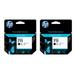 711 80ml Black Ink Cartridge for T120 T520 DesignJet ePrinter 2-Pack