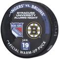 New York Rangers Practice-Used Puck Used During Warmups vs. Boston Bruins on January 19, 2023