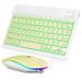 UX030 Lightweight Keyboard and Mouse with Background RGB Light Multi Device slim Rechargeable Keyboard Bluetooth 5.1 and 2.4GHz Stable Connection Keyboard for Apple iPad mini (2019)