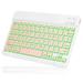 UX030 Lightweight Ergonomic Keyboard with Background RGB Light Multi Device slim Rechargeable Keyboard Bluetooth 5.1 and 2.4GHz Stable Connection Keyboard for Lenovo Tab 4 10 Plus