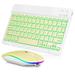 UX030 Lightweight Keyboard and Mouse with Background RGB Light Multi Device slim Rechargeable Keyboard Bluetooth 5.1 and 2.4GHz Stable Connection Keyboard for Lenovo Tab 4 8 Plus