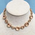 J. Crew Jewelry | J. Crew Champagne Peach Blush Round-Cut Jeweled Collar Statement Necklace | Color: Gold/Pink | Size: Os