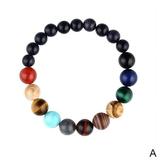 Men Women Handmade Natural Gemstone Round Beads Stretch Bracelet W3T4 8mm Y8P9