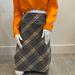 Burberry Skirts | Burberry London Plaid Print Knee-Length Skirt | Color: Gray/Tan | Size: 8