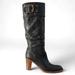 Coach Shoes | Coach Merridth Tall Logo Heeled Leather Boot | 8.5 | Color: Black | Size: 8.5