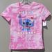 Disney Shirts & Tops | Disney Stitch Girls' Heart Breaker Pink Tie Dye Short Sleeve T-Shirt | Color: Pink | Size: Various