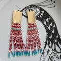 Anthropologie Jewelry | Anthropologie Beaded Earrings | Color: Pink/Red | Size: 4"