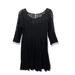 Free People Dresses | Free People Mosaic Black Dress 3/4 Sleeve Lace Scoop Neck Lightweight Nwt Xs | Color: Black | Size: Xs