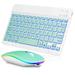 UX030 Lightweight Keyboard and Mouse with Background RGB Light Multi Device slim Rechargeable Keyboard Bluetooth 5.1 and 2.4GHz Stable Connection Keyboard for Apple iPad mini (2021)