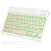 UX030 Lightweight Ergonomic Keyboard with Background RGB Light Multi Device slim Rechargeable Keyboard Bluetooth 5.1 and 2.4GHz Stable Connection Keyboard for HP N4020 Laptop