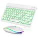 UX030 Lightweight Keyboard and Mouse with Background RGB Light Multi Device slim Rechargeable Keyboard Bluetooth 5.1 and 2.4GHz Stable Connection Keyboard for Oppo Find X3
