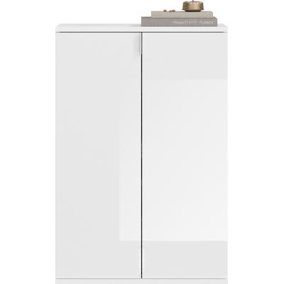 Schuhkommode INOSIGN "Trondheim, Breite 61 cm, 2 Türen, 5 Einlegeböden, 6 Fächer", weiß, B:61cm H:99cm T:34cm, FSC-zertifizierter Holzwerkstoff, Sideboards, Garderobenkommode, Schuhschrank, Schuhkommode, Anrichte, Flurschrank Image