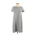 Gap Casual Dress - Shift Crew Neck Short sleeves: Gray Print Dresses - Women's Size Small