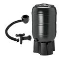 100L or 210L Outdoor Rainwater Slim Line Black Water Butt Complete With Tap Stand Filler Kit & Lid (100 Litre)