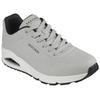 Sneaker SKECHERS "Uno - Stand on Air", Herren, Gr. 47,5, grau (hellgrau, schwarz), Lederimitat, sportlich, Schuhe, Freizeitschuh, Halbschuh, Schnürschuh mit Air-Cooled Memory Foam
