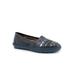 Wide Width Women's Rory Flat by Trotters in Navy Silver (Size 11 W)