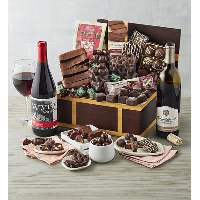 Deluxe Chest Of Chocolates With Wine - 2 Bottles, Family Item Food Gourmet Candy Confections Chocolate by Harry & David