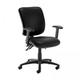 Senza high back operator chair with folding arms - Nero Black vinyl