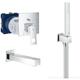 Grohe - Eurocube Set Mechanical mixer and concealed body + StarLight bath spout + 1 jet stick hand shower, Chrome (24062cube-Bain)