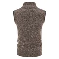 Gilet tricoté à ourlet côtelé pour hommes gilet chaud doublure polaire solide Streetwear hiver