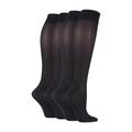 IOMI Womens 2 Pairs Ladies 40 Denier Compression Knee High Energising Socks - Black Nylon - Size UK 4-6.5