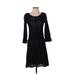 AKA New York Casual Dress - Sweater Dress: Black Chevron/Herringbone Dresses - Women's Size X-Small