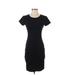 Rolla Coster Casual Dress - Bodycon Crew Neck Short sleeves: Black Print Dresses - Women's Size Small