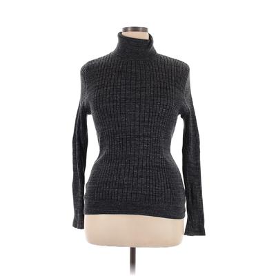Croft & Barrow Plus Turtleneck Sweater: Gray Solid Tops - Women's Size X-Large Plus