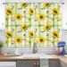 Innerwin 2Pcs Blackout Curtain Thermal Insulated Drapes UV Protection Luxury Sunflower Energy Efficient Room Thick Solid Rod Pocket Privacy Bedroom Style-4 W:28 xL:59