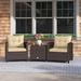 Andover Mills™ Chunn 3 Piece Rattan Seating Group w/ Cushions in Brown | Outdoor Furniture | Wayfair E608A32AB7F54E21A91C21B28191484C