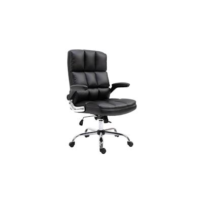 Mendler Bürostuhl HWC-J21, Chefsessel Drehstuhl Schreibtischstuhl, höhenverstellbar ~ Kunstleder schwarz Image