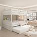 Harriet Bee Haadi Full Over Full Bunk Bed w/ Twin Size Trundle Solid Wood Storage Bed Wood in White | 59.9 H x 57 W x 75.5 D in | Wayfair